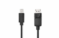 NEDIS kabel mini DisplayPort/DisplayPort 1.2/ zástrčka mini DisplayPort - zástrčka DisplayPort/ 4K/ černý/ 1m