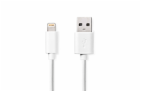 NEDIS synchronizační a nabíjecí kabel/ Apple Lightning 8-pin zástrčka - USB A zástrčka/ bílý/ bulk/ 1m