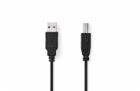 Nedis CCGL60100BK20 USB 2.0, USB-A Zástrčka - USB-B Zástrčka, 2m, černý NEDIS kabel USB 2.0/ zástrčka USB-A - zástrčka USB-B/ k tiskárně apod./ černý/ bulk/ 2m