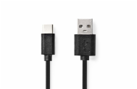 NEDIS kabel USB 2.0/ zástrčka USB-C - zástrčka USB-A/ černý/ bulk/ 3m