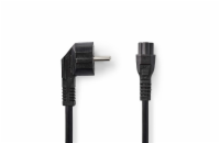 NEDIS napájecí kabel/ Typ F Zástrčka - IEC-320-C5/ přímý/ úhlový/ trojlístek/ černý/ bulk/ 2m