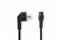 NEDIS napájecí kabel/ Typ F zástrčka - IEC-320-C5/ přímý/ úhlový/ trojlístek/ černý/ bulk/ 5m