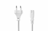 NEDIS napájecí kabel pro adaptéry/ Euro zástrčka - konektor IEC-320-C7/ přímý-přímý/ dvoulinka/ bílý/ bulk/ 5m