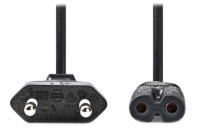 NEDIS napájecí kabel pro adaptéry/ Euro zástrčka - konektor IEC-320-C7/ přímý-přímý/ dvoulinka/ černý/ bulk/ 2m