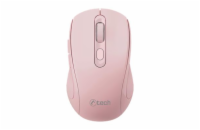 C-TECH myš Dual mode, bezdrátová, 1600DPI, 6 tlačítek, růžová, USB nano receiver