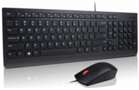 LENOVO klávesnice Essential Wired USB Keyboard + Mouse Set - USB, US EURO, černá