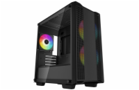 DEEPCOOL skříň CC360 ARGB / MicroATX / 3x120 ARGB fan / USB 2.0 / USB 3.0 / tvrzené sklo / černá