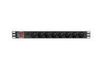 Lanberg POWER DISTRIBUTION UNIT (PDU) 19" LANBERG 1U 16A 2M 8X FRENCH OUTLETS BLACK