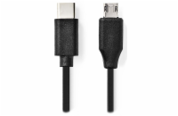 Nedis CCGL60750BK10 propojovací zástrčka USB C - zástrčka USB micro B, 1m NEDIS kabel USB 2.0/ zástrčka USB-C - zástrčka USB micro-B/ černý/ bulk/ 1m