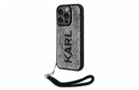 Karl Lagerfeld Sequins Reversible Zadní Kryt pro iPhone 14 Pro Black/Silver Nové