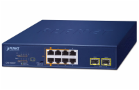 Planet PoE switch 8x1Gb + 2xSFP 1Gb, PoE 180W, 2x 802.3bt + 4x 802.3at