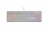 Genesis herní mechanická klávesnice THOR 303/RGB/Outemu Peach Silent/Drátová USB/US layout/Bílá