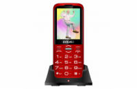 EVOLVEO EasyPhone XO, mobilní telefon pro seniory s nabíjecím stojánkem, červená