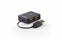 Nedis CCGB64250BK01 - USB hub| 1x USB-C™ | 3x USB A Zásuvka | 5 Portů | USB 3.2 Gen 1 | Napájení z USB | 5 Gbps | SD & M