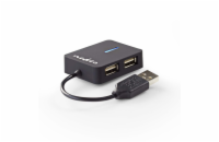 Nedis CCGB61250BK01 - USB hub| USB-A Zástrčka | 3x USB A Zásuvka | 5 Portů  | USB 3.2 Gen 1 | Napájení z USB | 5 Gbps | 