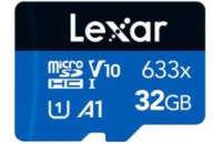 Lexar microSDHC Class 10 32 GB LMS0633032G-BNNNG Lexar paměťová karta 32GB High-Performance 633x microSDHC™ UHS-I, (čtení/zápis:100/20MB/s) C10 A1 V10 U1