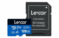 Lexar microSDXC 128 GB LSDMI128BB633A Lexar paměťová karta 128GB High-Performance 633x microSDXC™ UHS-I (čtení/zápis:100/45MB/s) C10 A1 V30 U + adaptér