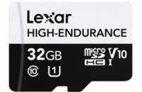 Lexar microSDHC 32GB LMSHGED032G-BCNNG Lexar paměťová karta 32GB High-Endurance microSDHC/microSDHC™ UHS-I cards, (čtení/zápis:100/30MB/s) C10 A1 V10 U1
