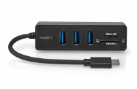 Nedis CCGB64250BK01 NEDIS USB hub/ zástrčka USB-C zástrčka/ 3x zásuvka USB-A/ 5 Portů/ USB 3.2 Gen 1/ 5 Gbps/ SD & MicroSD/ černý/ blistr