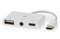 NEDIS USB 2.0 multiport adaptér/ zástrčka USB-C/ zásuvka USB-A/ zásuvka USB-C/ zásuvka 3,5 mm/ 480 Mbps/ kulatý/ blistr