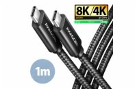 AXAGON BUCM4X-CM10AB NewGEN+ kabel USB-C <-> USB-C, 1m, USB4 Gen 3×2, PD 240W 5A, 8K HD, ALU, oplet, černý