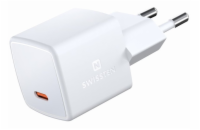 Swissten Síťový Adaptér GaN USB-C 33W PD mini 3x3x3 cm Bilý