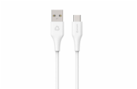 eSTUFF INFINITE Super Soft USB-C to USB-A Cable, 2m, 100% recyklovaný, bílá