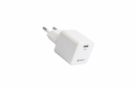 eSTUFF INFINITE GaN síťová nabíječka EU pro USB-C PD 30W, 100% recyklovaný TPU, bílá