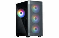 Zalman skříň i4 TG / Middle Tower / 4x 140 mm RBG LED fan / 2x USB 3.0 / 1x USB 2.0 / mesh panel / tvrzené sklo / černá