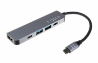 5-portový hliníkový USB-C FIXED HUB Mini pro notebooky a tablety, šedý