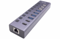 i-tec USB 3.0/USB-C nabíjecí HUB 9port LAN + Power Adapter 60 W