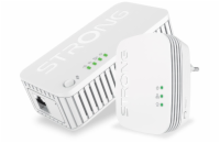 STRONG sada 2 adaptérů Powerline WF 1000 DUO MINI/ Powerline 1000 Mbit/s/ Wi-Fi 750 Mbit/s/ 1x LAN/ bílý