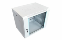 XtendLan 19" nástěnný rozvaděč 12U 600x450, nosnost 60 kg, skleněné dveře, rozložený, šedý