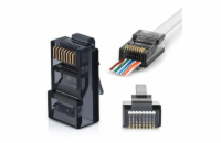 W-Star Konektor UTP RJ45EZ Cat5e100ks pozlacený, černá, pass through RJ45EZ5KS