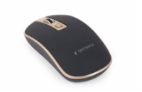 GEMBIRD myš MUSW-4B-06, černo-zlatá, bezdrátová, USB nano receiver