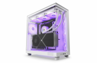 NZXT skříň H6 Flow RGB dvoukomorová / MidT / 3x120mm RGB fan / 2xUSB 3.2 / USB-C / prosklená / bílá