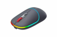 CANYON myš optická bezdrátová MW-22, RGB, 800/1200/1600 dpi, 4 tl, BT+2,4GHz, baterie 650mAh, dark grey