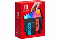 Nintendo Switch console with neon red&blue Joy-Con