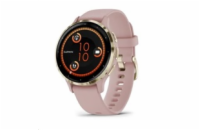 Garmin Venu 3S, Nerezová luneta Soft Gold, pouzdro Dust Rose, silikonový řemínek