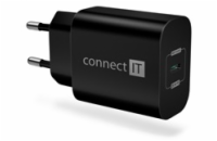 Connect IT CWC-2070-BK CONNECT IT Voyager2 nabíjecí adaptér 1×USB-C, 25W PD, černá