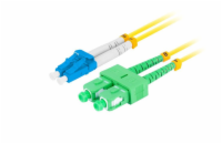 LANBERG optický patch cord SM LC/UPC-SC/APC duplex 2m LSZH G657A1 průměr 3mm žlutá
