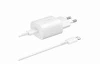 Samsung síťová nabíječka EP-TA800EWE + kabe EP-DA705BWE USB-C, 25W, bílá, (bulk)