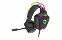 CANYON Herní headset Darkless GH-9A, RGB podsvícení, USB + 3.5mm jack, 2m kabel, černý