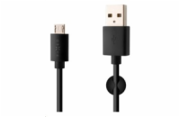 Dlouhý datový a nabíjecí kabel FIXED s konektory USB/micro USB, 2 metry, černý