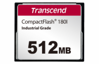 TRANSCEND CompactFlash Card CF180I, 512MB, SLC mode WD-15, Wide Temp.