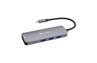 Verbatim USB-C Pro Multiport Hub CMH-08, 8 portů /HDMI, USB-A, USB-C, SD, microSD/ ,stříbrná