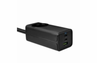 Akyga Nabíječka univerzální AC 230V + USB-A + 2xUSB-C PD 5-20V/max. 5A/65W Quick Charge 3.0 GaN, černá