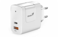 GENIUS nabíječka PD-65AC, 65W, rychlé nabíjení, USB-C PD3.0, USB-A QC3.0, bílá