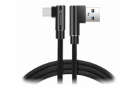 Swissten textilní datový kabel Arcade USB / USB-C 1,2 M /L konektory/ Černý