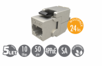 Solarix 10G keystone Solarix CAT6A STP RJ45 černý samořezný 